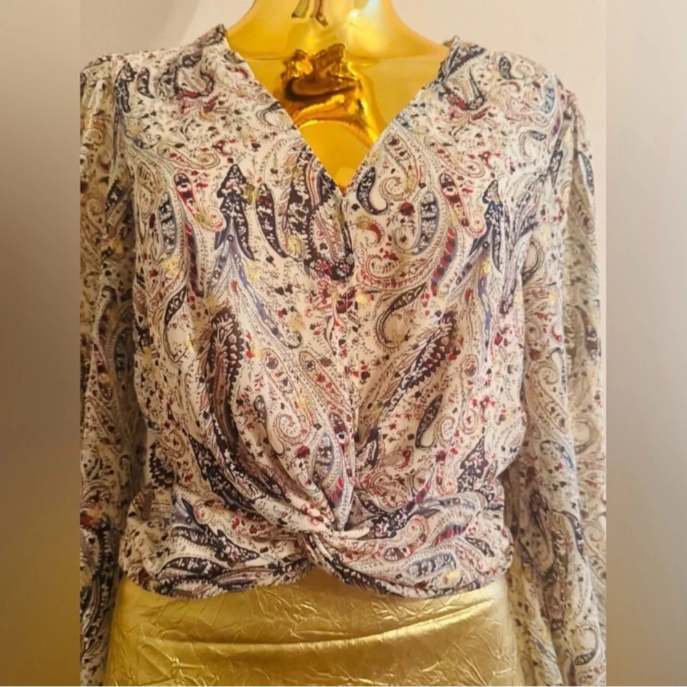 Fashion Nova Gold Flecks in Your Edges Crop Top, Paisley, XLarge, NWT - Picture 15 of 16